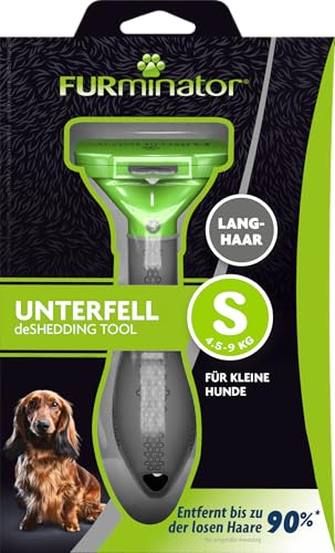 FURminator deShedding-Tool Hund Größe S Langhaar - Hundebürste für kleine Hunde zur Entfernung der Unterwolle - Verbessertes Design