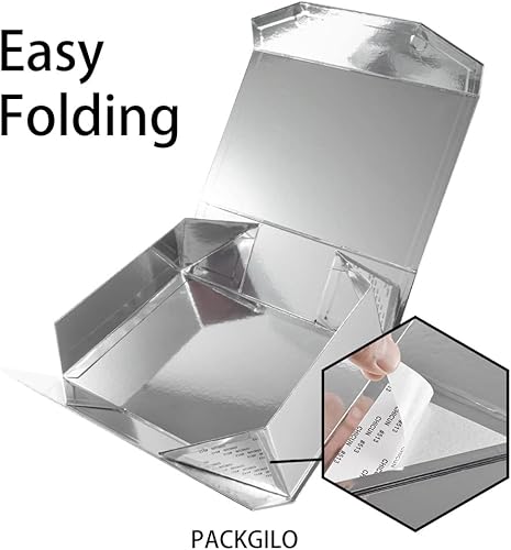 Miniatura 10 de 5 cajas de regalo rosas de 9.5 x 7 x 4 pulgadas, caja de regalo resistente con tapa para embalaje de regalo, cajas de almacenamiento plegables con