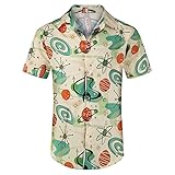 Thinking Dust Mens Hawaiian Shirts Retro Button Down Bowling Shirt Short Sleeve Printed Casual Summer Holiday Beach T-Shirt Vintage 50s Rockabilly Style Tops, XX-Large-13