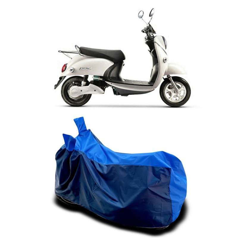 Image of DUFFEL-Two Wheeler Bike Body Cover Compatible for Evolet Polo Heat Protectio /UV-Rays /Birds Dropping /DustProof /Waterproof All Variants [Nevay Blue]