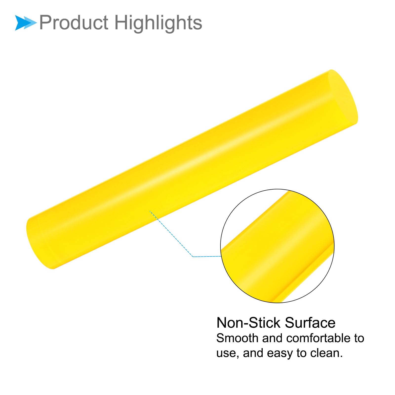 CoCud Acrylic Clay Roller, 6 Inch Length 1 Inch Dia., Acrylic Non-Stick Rolling Pin Roller Yellow - Image 4