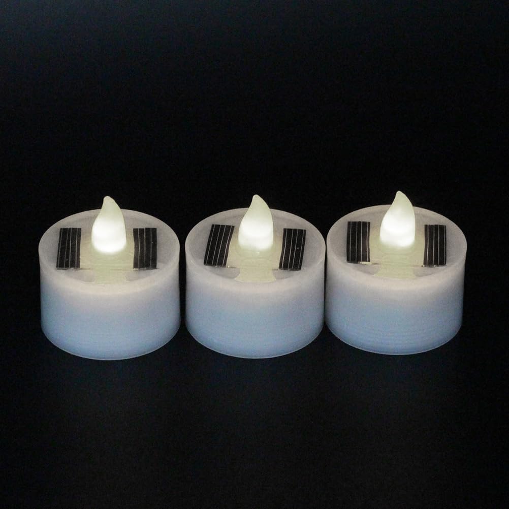 OSALADI 6pcs Solar Led Candle Lamp Electric Decorative Candles for Home Wedding Party Flameless Romantic Warm Light