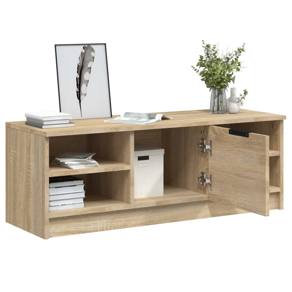 Générique Szafka pod telewizor Drewno Ingenierie 102x35,5x36,5 cm | Przechowywanie DVD, przegroda i półki, wytrzymały blat na książki