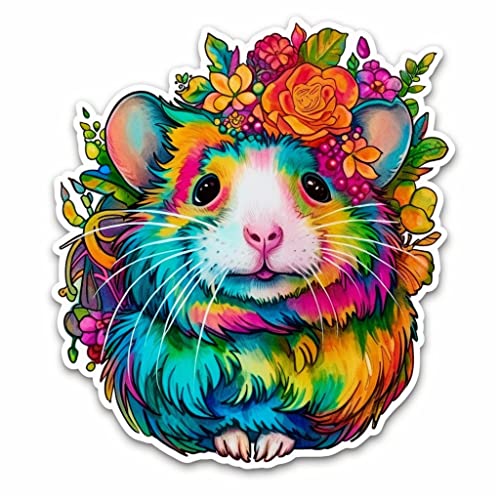 Image of Yoonek Graphics Hamster Vinyl Decal Sticker for Car, Laptop, Tumbler, More. #005622