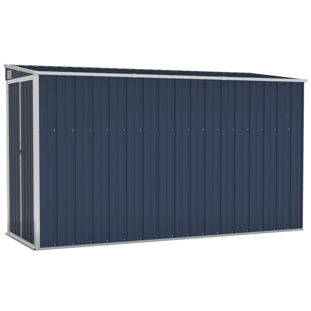 vidaXL Cobertizo para montaje en pared, acero galvanizado y metal, almacenamiento de jardín para herramientas, muebles, equipo, antracita, duradero, resistente a la intemperie y seguro