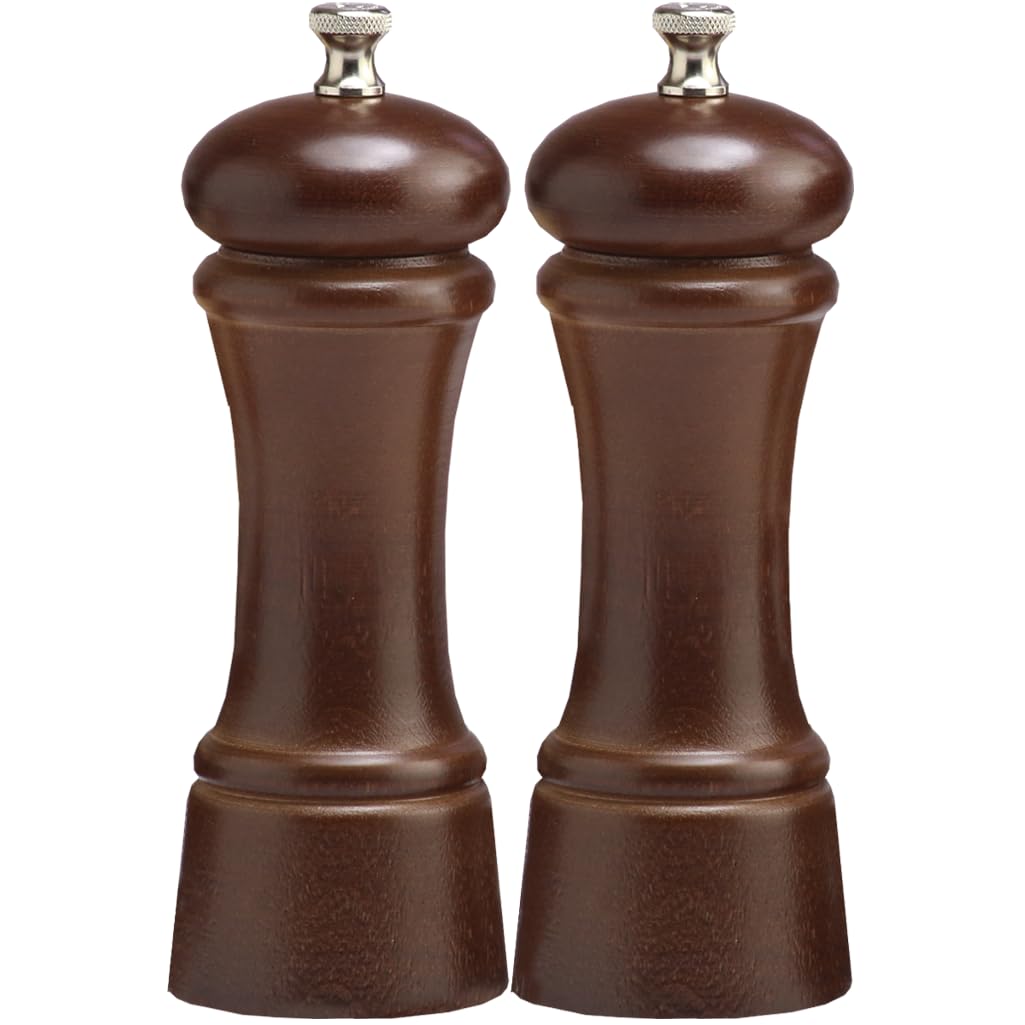 Chef Specialties 6 Inch Elegance Walnut Pepper Mill and Salt Mill Set