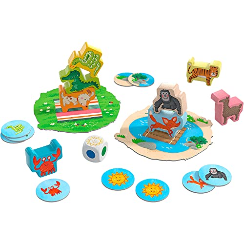 Image of HABA My Very First Games - Animal Upon Animal Junior: Toddler Stacking Game for Preschool Learning Activities & Fun Family Games for Ages 2+
