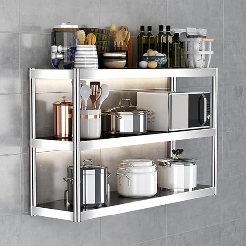 棚ユニット ガレージラック 調節可能なオーガナイザーシェルフ - 3段壁掛けスタンドシェルフ 家庭、オフィス、キッチン、倉庫、寝室、浴室用 組み立て簡単(80x35x75cm)