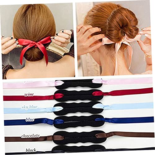 KALLORY 3pcs Hair Styling Donut Bun Maker with Flower Head Modeling