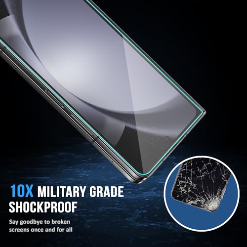 Image of ArmourPro Borderless Tempered Glass for Samsung Galaxy Z Fold 5, Pack of 2 Clear Screen Protector with Anti-Dust Speaker Mesh, 9H Anti-Scratch, HD Clarity, Case Friendly, Easy Installation Kit