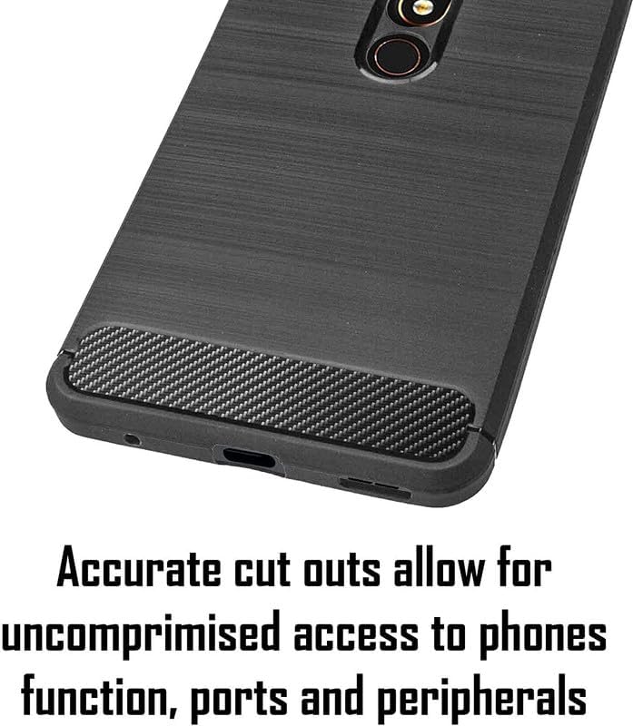 Image of Hybrid Carbon Fiber Back Case for Nokia 6.1 / Nokia 6 2018 (Black)