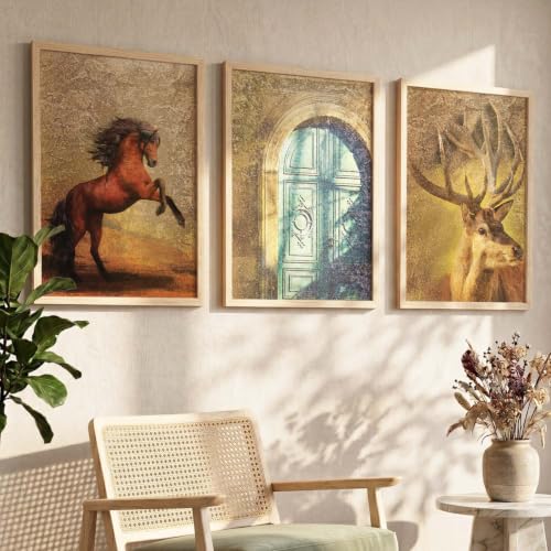 Image of Kotart Set of 3 Framed Painting for Wall Decoration Abstract Paintings Modern Art - Wall Painting for Living Room Bedroom - Paintings with Frame - Room Decor /Wall Decor - Set of 3 - D (Art 2, 19x25 inch)