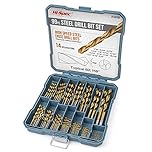 Hi-Spec 99pc Complete HSS Mixed Drill Bit Set, 1 to 10mm Titanium Coated High Speed Steel Drill Bits for Metal, Wood & Plastic, All in a Box Case