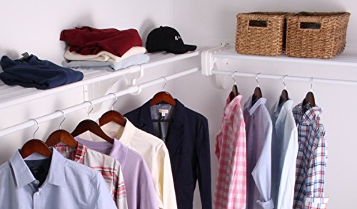 Ez Shelf - Diy Closet Organizer Kit - Expandable To 12.2 Ft. Of Hanging & Shelf Space - White #TOP5
