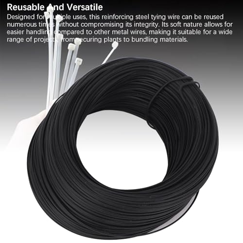 Alambre de amarre reforzado, alambre flexible galvanizado recubierto de PVC para amarre interior y exterior hierro galvanizado negro 0.45 100m 1 rollo miniatura 7