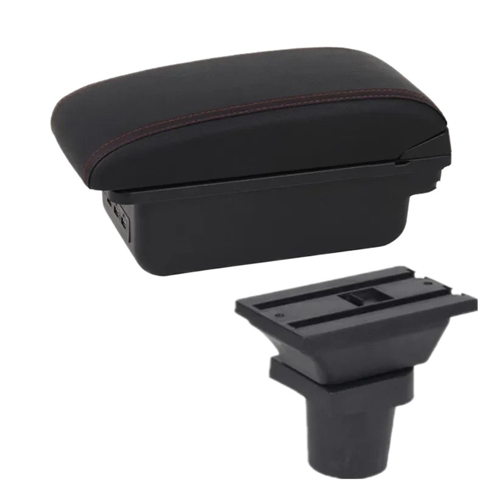 AWGNTQQ Car Armrests For Focus Mk1 Car Armrest Box Center Storage Interior Dedicated Retrofit Accessories(B1 red line 3USB)
