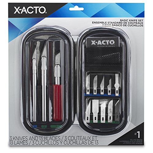 XACTO Compression Basic Knife Set, 3 Knives, 13 Blades, Soft Carry