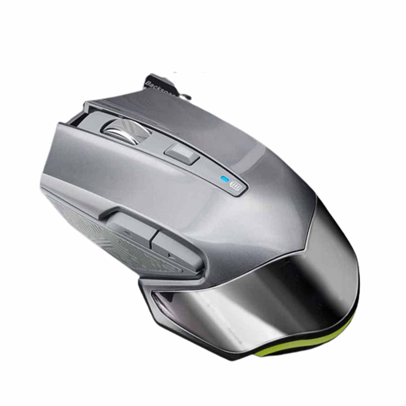 Mysz Mysz bezprzewodowa Mysz komputerowa do laptopa Mysz USB do gier Myszy ergonomiczne z możliwością ładowania 4-kierunkowe przewijanie Lekka, przenośna, bezdźwięczna mysz optyczna 2,4 GHz(Grijs)
