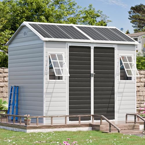 CDCASA 8x6 FT Resin Storage Shed With Windows