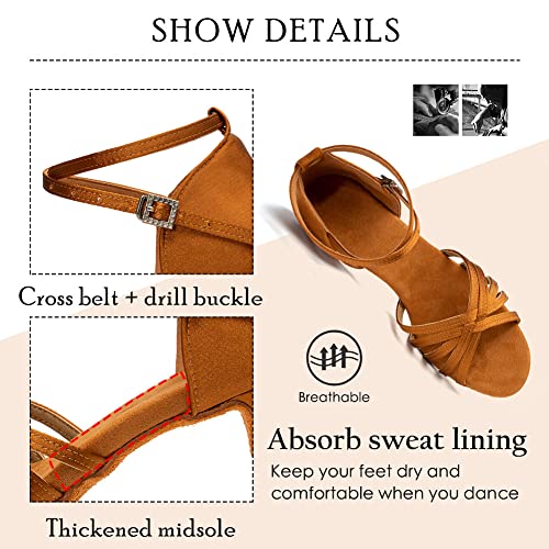 HROYL Scarpe da Ballo Latino Americano Donna