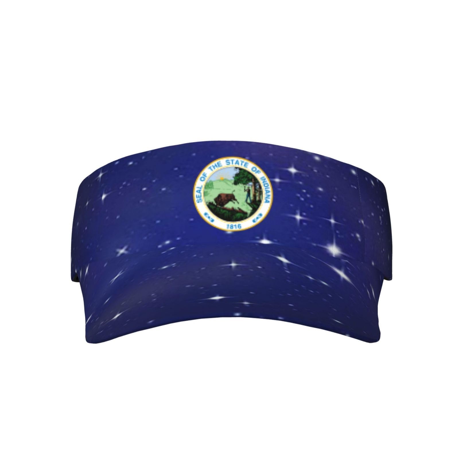 Joisbs State Seal of Indiana Unisex Sun Visor Cap - Ultimate UV Protection for Stylish Outdoor Fun Black
