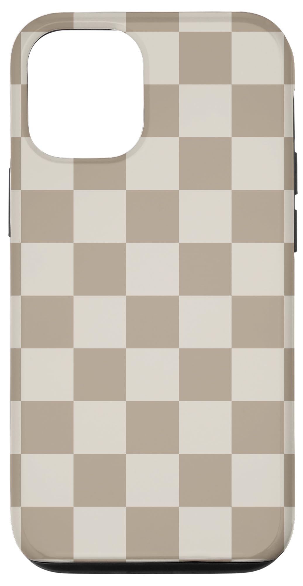Classic Vanilla Beige Coffee Cream checkered pattern minimal Case for iPhone 12/12 Pro