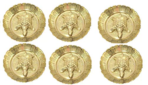 Image of Shiv Home World Brass Turtle Vastu Tortoise in Brass Plates Set of 6