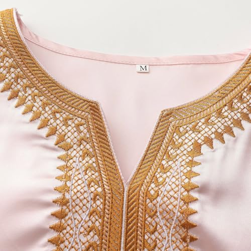 Thobe ramadan abaya de qualité supérieure à col brodé marocain - 5