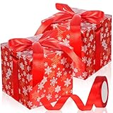 Dispowreath 48 cajas de regalo rojas de Navidad de 4 x 4 x 4 pulgadas con cinta, cajas de regalo pequeñas con tapas, cajas de regalo para envolver regalos, adornos, bodas, vacaciones, fiestas de