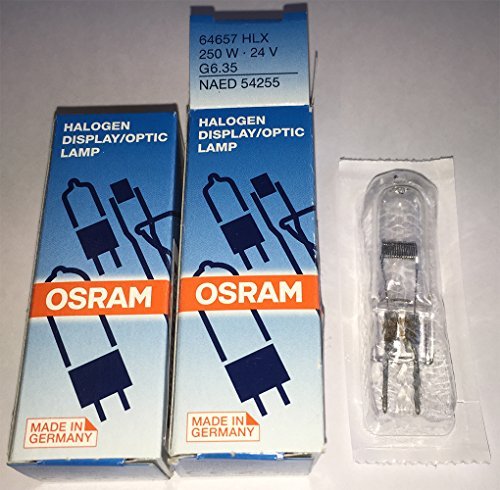 2 Stück, Halogenbirne/Halogenlampe für A+K/Anders+Kern OHPs/Overheadprojektoren mit 250 Watt, ca. 300 Stunden Lampenlebensdauer