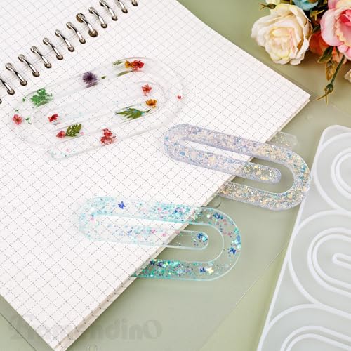 Framendino, Paper Clip Shape Silicone Mold for Resin Jewelry Casting DIY Craft
