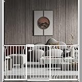 Fairy Baby Extra Wide Baby Gate for Dogs Pressure Monuted Safety Gate for Living Room, Fits 62 Inch to 67 Inch with Pressure Mounted Extention Kit, White