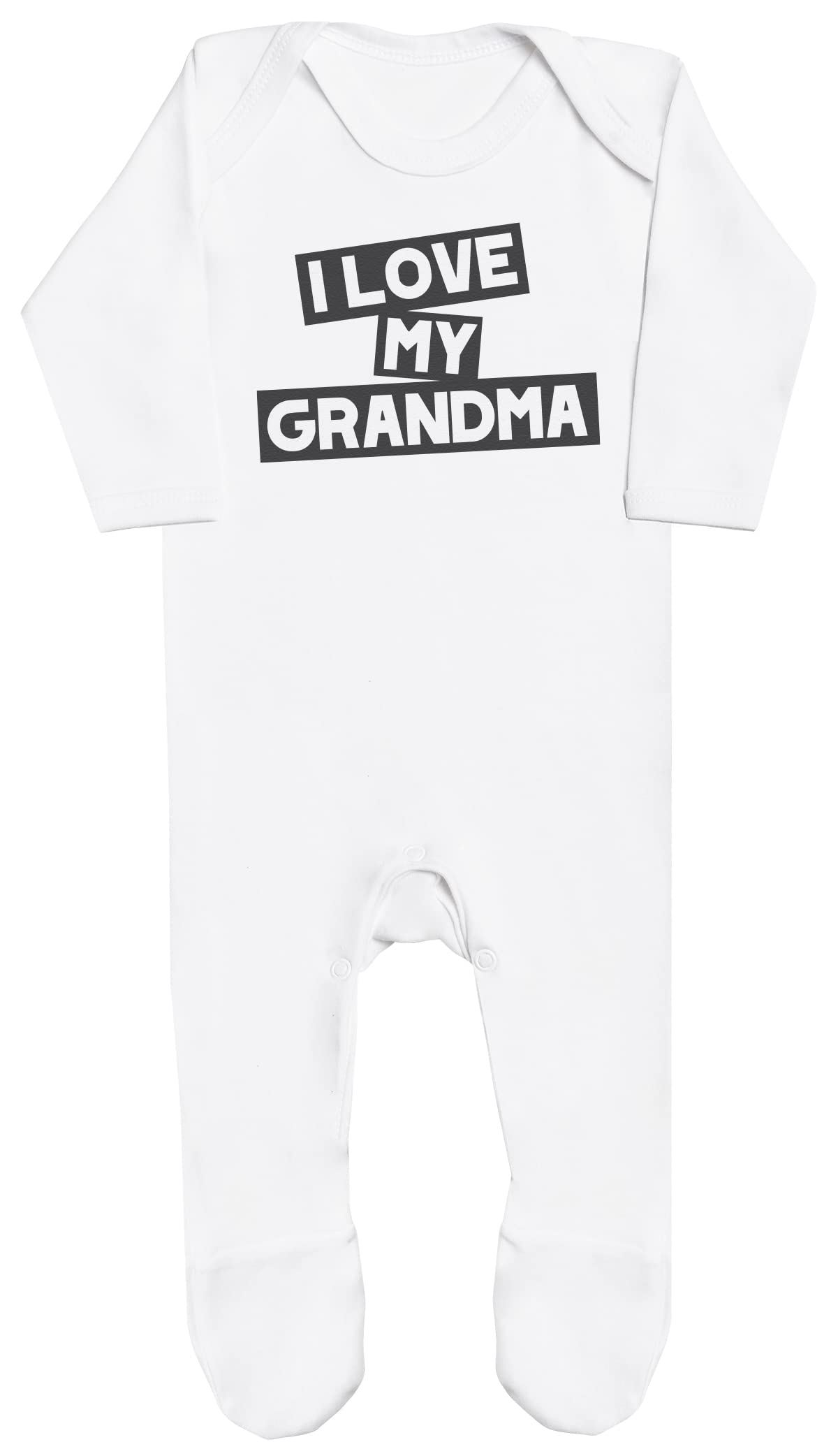 Baby Bunny Men's White I Love My Grandma Baby Boy Romper, Baby Girl Romper, Baby Romper - 3-6 Months