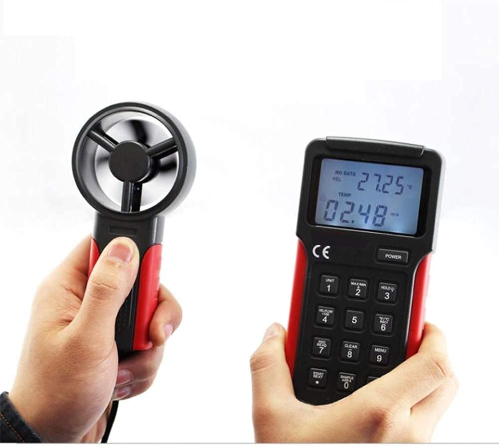 Anemómetro Digital LCD LCD LCD Flujo de Aire Windmeter Termómetro Medidor de calibrador de Viento