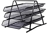 Metal A4 Paper office Mesh Document Basket File Paper Tray Letter Organizer Holder Desktop Accessories-3 Tires [JS3001]