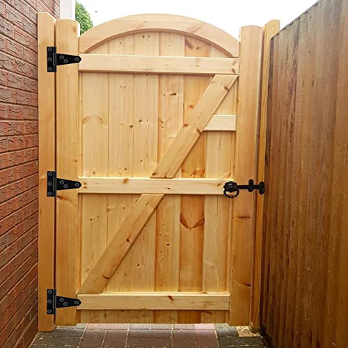 Murtenze 6Pack 2 Inch Black T-Strap Shed Hinge,Barn Door Hinges Heavy Duty Gate Strap Hinge T Hinges for Barn Door, Shed or Wooden Fences - Image 7