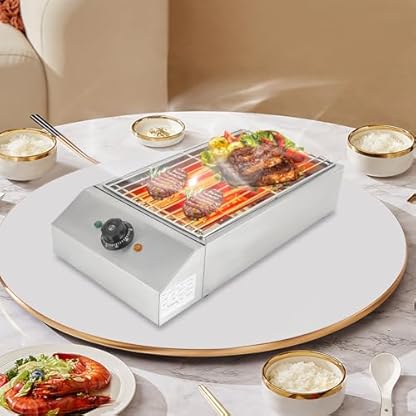 FENNNDS 2600W Elektrogrill, 54 x 28 x 13,5cm, Elektrischer Tischgrill 5-10 Personen Grillplatte aus Edelstahl für Picknicks, Partys, Camping, Decks, Terrassen, Parks, Strände, Stufenlos 50-300 °C – Bild 6
