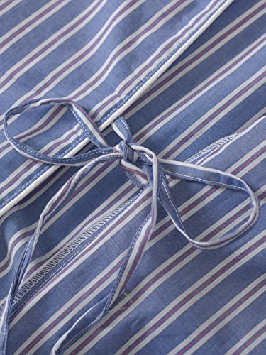 Latuza Men's Woven Cotton Robe Long Sleeves Bathrobe4