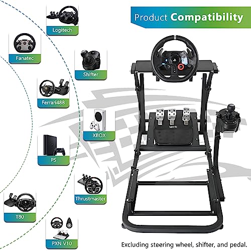 Hottoby Racing Simulator Cockpit Mountable Monitor Stand Fit For Logitech/Thrustmaster/Fanatec G920 G923 G29&T150,Frame Double Arm Reinforcement Racing Wheel,No Steering Wheel,Handbrake,Seat,Pedal thumb #2