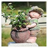 WQQLQX Statue Blumentopf Dekoration Garten Skulptur Statue Outdoor Garten Sukkulente Ton Topf Vase Dekoration Dekoration Dekoration Zubehör Fee Geschenk Skulpturen (Color : A)