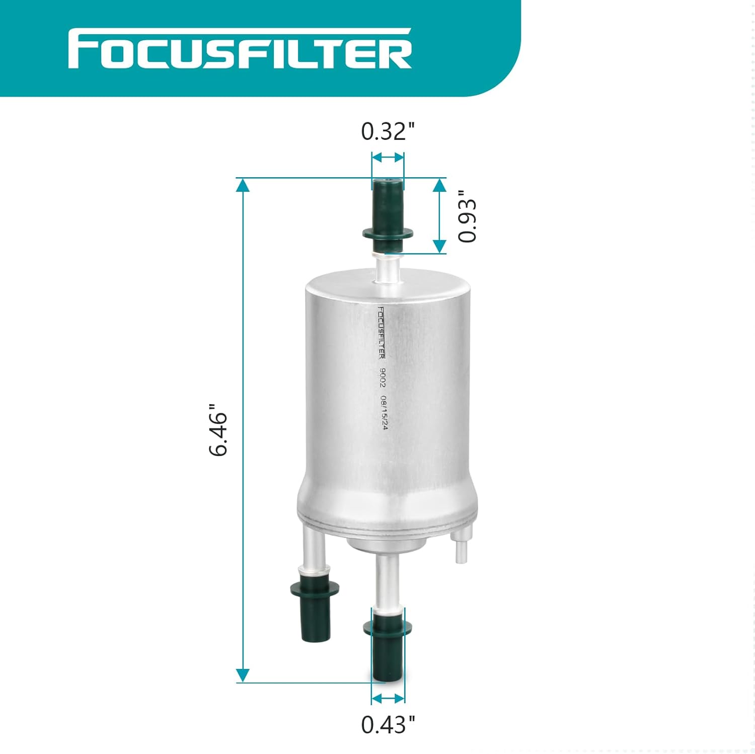 FOCUSFILTER 6Q0201051C OEM Grade Fuel Filter, for Volkswagen Jetta 2005–2017, Golf 2003–2014, Beetle/New Beetle 2000–2019, Passat 2014–2017, Audi A3/TT Quattro, Replaces 6Q0201051A, WK69/2, KL156/3