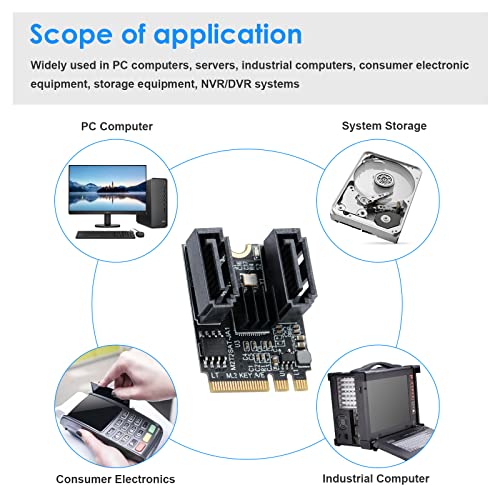 Image of M.2(A+E Key) to 2 Ports SATA3.0 6G Multiplier Free Driver