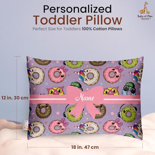 Image of Personalized Pillow for Kids - Custom Name, Super Soft Cotton Kids Cushion for Infants & Toddlers, 1 Month to 5 Year Olds, Keeps Head & Neck Comfortable, Adorable Prints