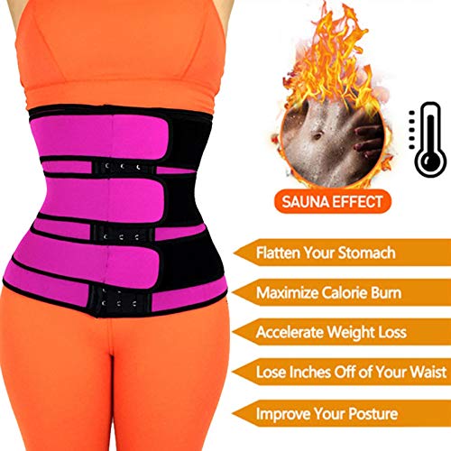 oshhni Cinto de Treinador Feminino Cintura Cincher Aparador Corpo Shaper Cinto Esportivo - Rosa verm