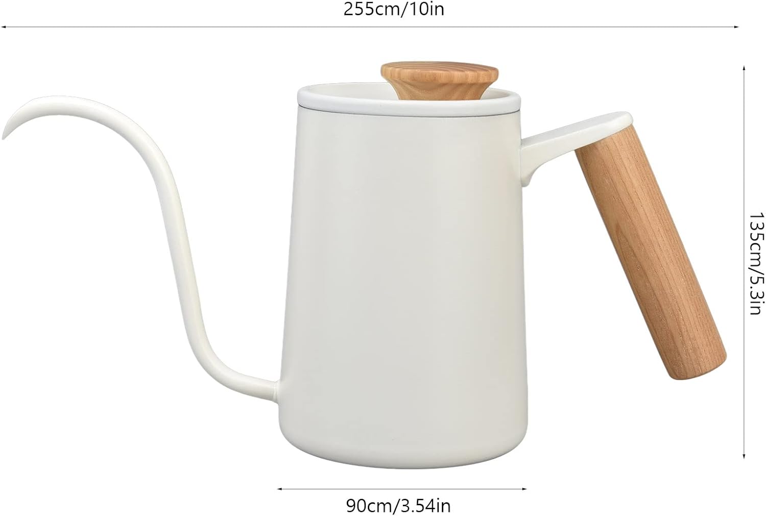 Long Gooseneck Kettle, Stainless Steel Handle Drip Coffee Pot Drip Kettle Coffee Tea Pot Pour Over Coffee Kettle Matte for Camping Home Kitchen (600ml)