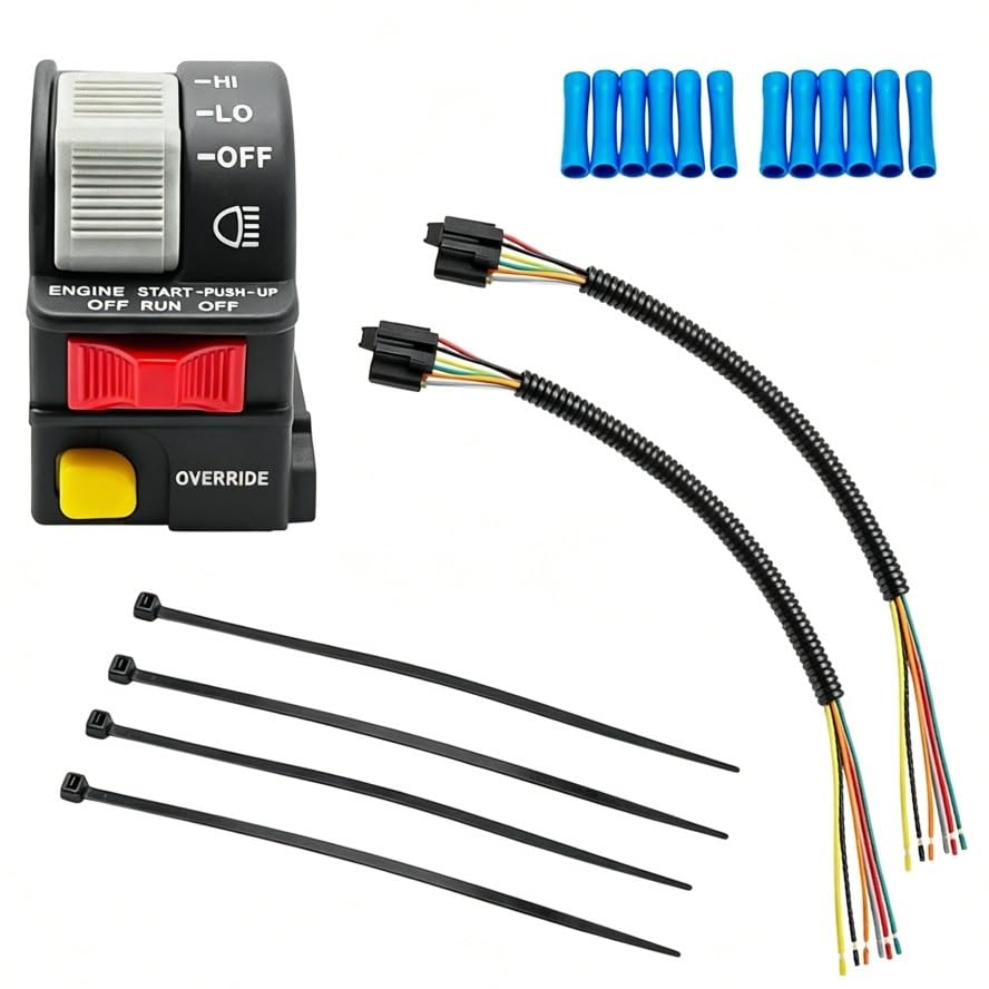 Kit de Interruptor de Manillar Izquierdo y arnés de coleta for PL Outlaw 450 500 525 2877771 2877772 2877773 4011442 4011387 4010594 4010655