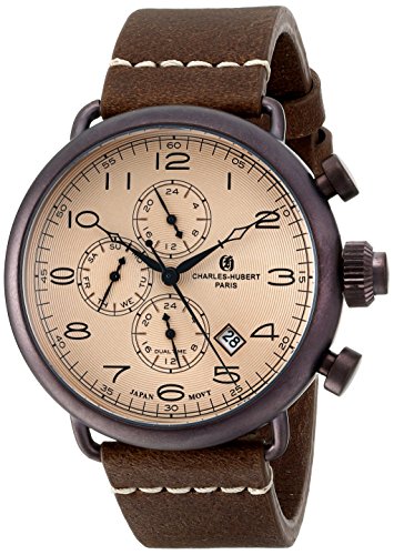 Charles-Hubert, Paris Men's 3958-N Premium Collection Analog Display Japanese Quartz Brown Watch