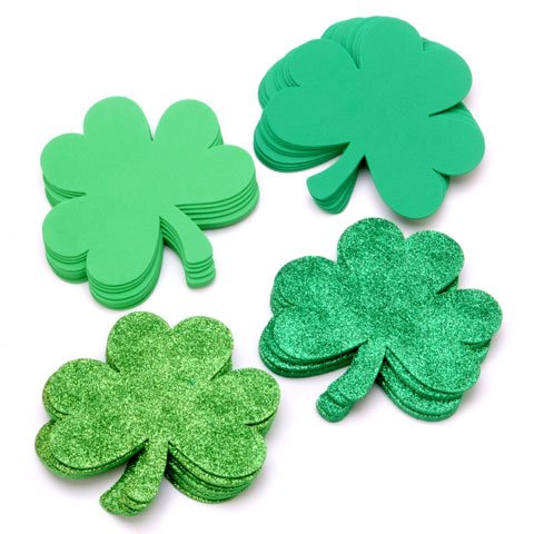 Nikki's Knick Knacks Set of 36 St Patricks Day Foam Shamrocks