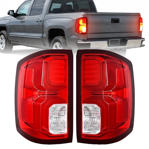 Image of Nilight Taillight Assembly Compatible with 2016 2017 2018 Chevy Silverado 1500 LED Models Tail Light OE Style Rear Lamp Replacement Driver and Passenger Side