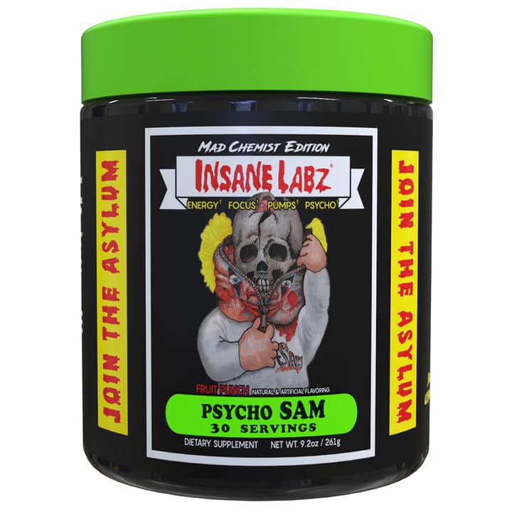 Insane Labz Psycho Sam, High Stimulant Pre Workout...